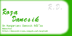 roza dancsik business card